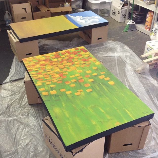 Paintings in progress