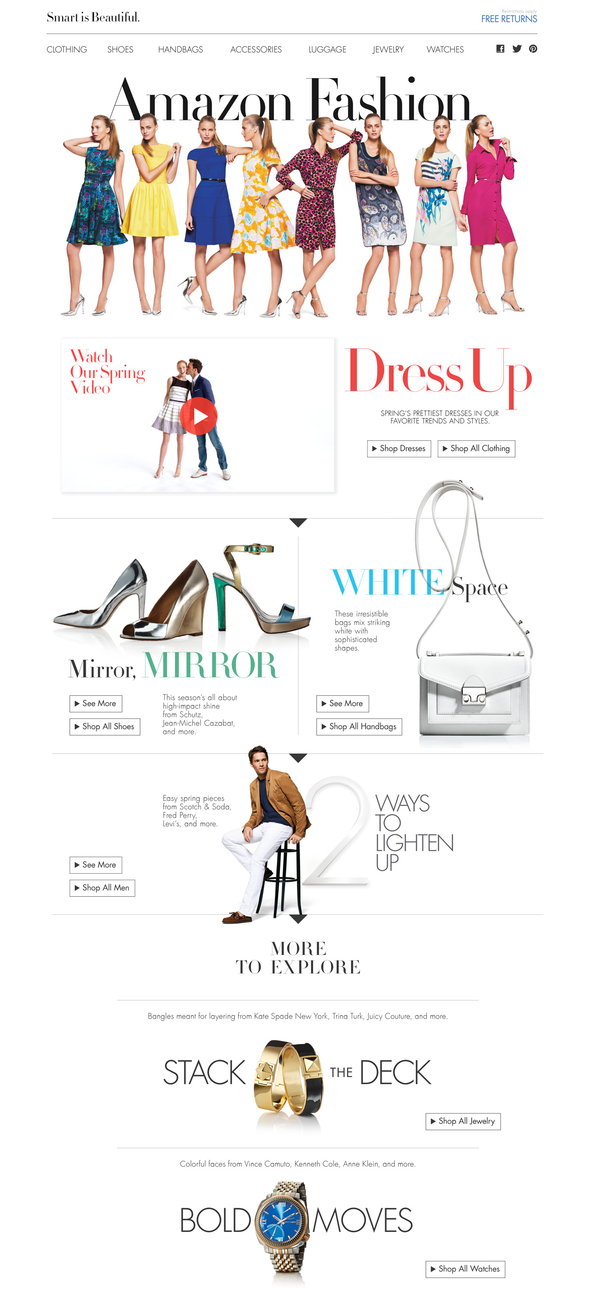 Amazon Fashion editorial landing page
